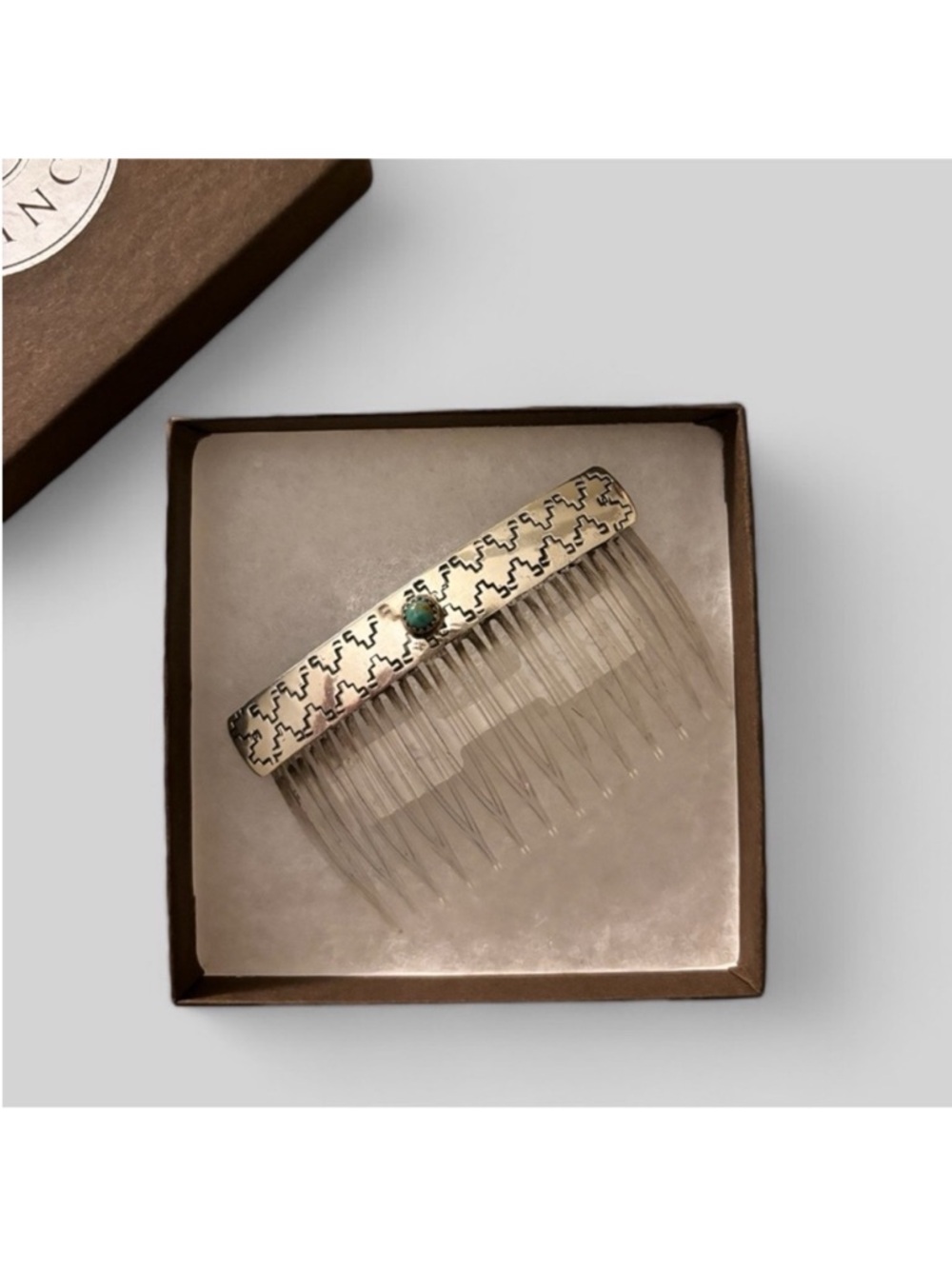🤍 {PRICE FIRM} DDR Hair Comb, Sterling Silver & Turquoise - Picture 4 of 5